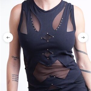 KayoAnime cutout mesh festival tank